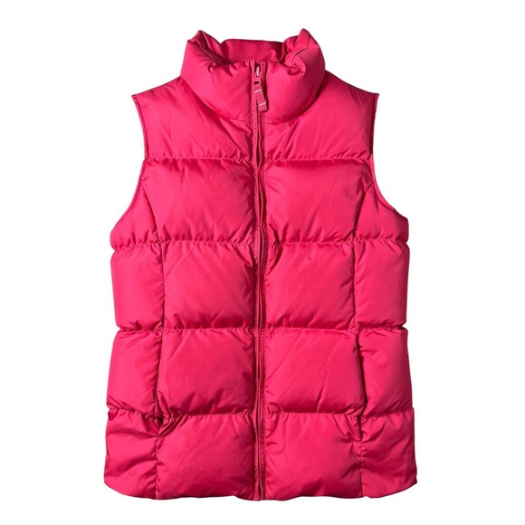 Lands' End Girls Winter Down Puffer Vest  Size 10-12  Pink Jacket  Ski Vest - Picture 1 of 9